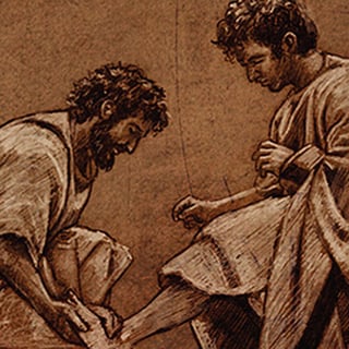 Illustration of Jesus Washing Feet