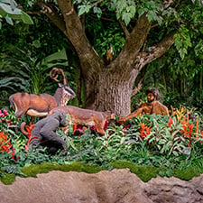 Adam in Garden of Eden Exhibit with Animals