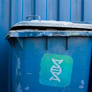 Garbage Can with DNA Symbol